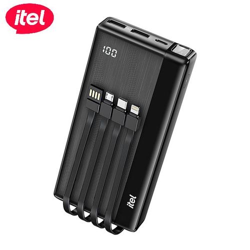 itel powerpulse 20000mah built-in cables